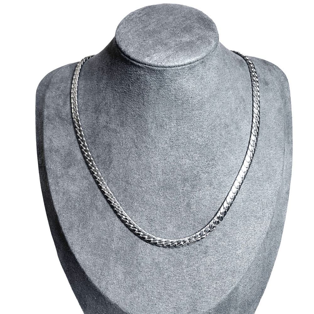 Classic 8 Inch Silver‎ Toned Thick Snake Chain Unisex
